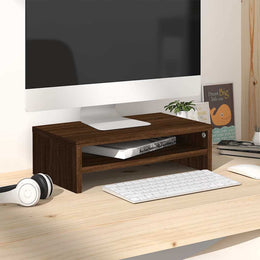Monitorerhöhung 42 × 24 × 13 cm aus Holzwerkstoff - Braun Eichen-Optik