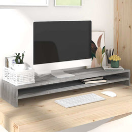 Monitorerhöhung 100 × 24 × 13 cm aus Holzwerkstoff - Grau Sonoma
