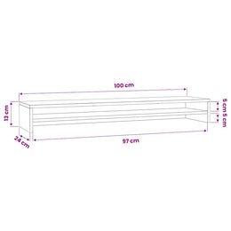 Monitorerhöhung 100 × 24 × 13 cm aus Holzwerkstoff - Braun Eichen-Optik