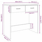 Schreibtisch Räuchereiche 80x40x75 cm Holzwerkstoff