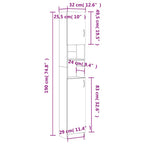 Badezimmerschrank Grau Sonoma 32x25,5x190 cm Holzwerkstoff