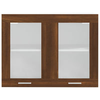 Hängeschrank Glas Braun Eichen-Optik 80x31x60 cm Holzwerkstoff