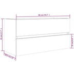 Waschbeckenschrank Räuchereiche 90x38,5x45 cm Holzwerkstoff