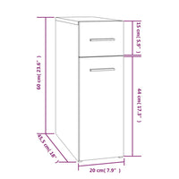 Apothekerschrank Grau Sonoma 20x45,5x60 cm Holzwerkstoff