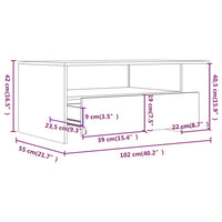 Couchtisch Schwarz 102x55x42 cm Holzwerkstoff