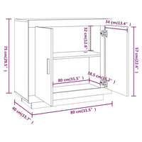 Sideboard Hochglanz-Weiß 80x40x75 cm Holzwerkstoff