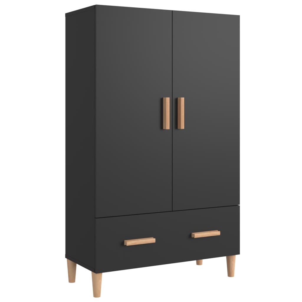 Highboard Schwarz 70x31x115 cm Holzwerkstoff