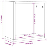 Würfelregale 2 Stk. Grau Sonoma 30x15x30 cm