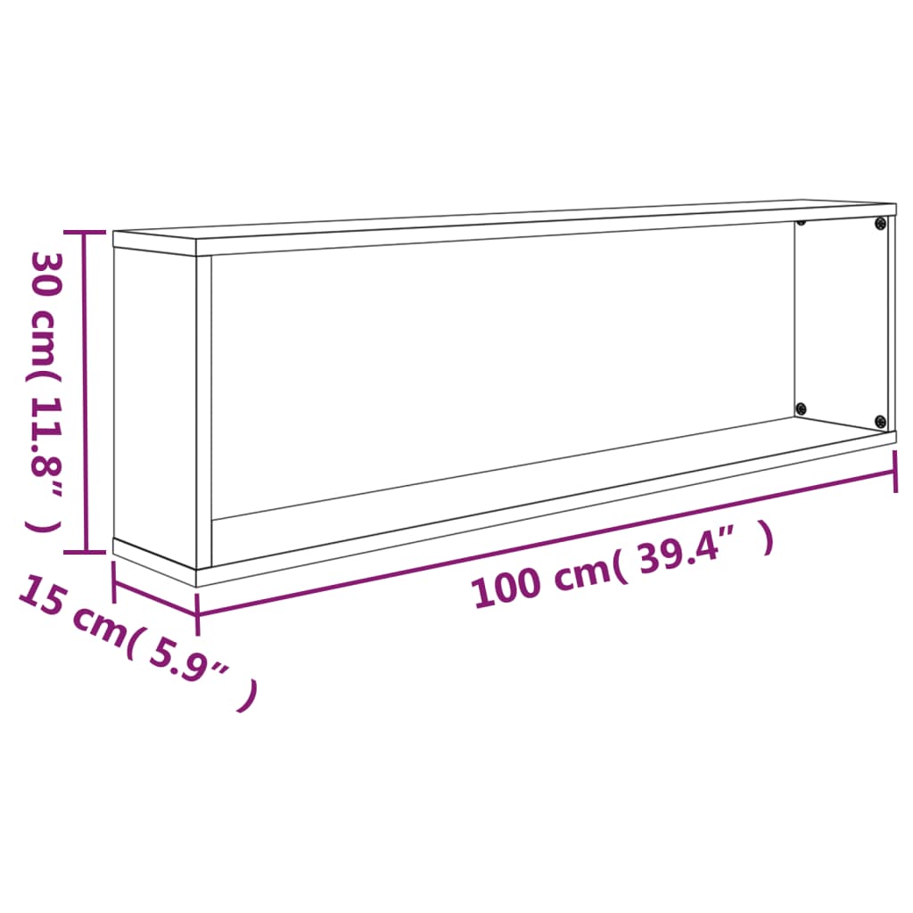 Wandregale 4 Stk. Braun Eichen-Optik 100x15x30 cm Holzwerkstoff