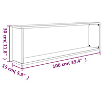 Wandregale 4 Stk. Braun Eichen-Optik 100x15x30 cm Holzwerkstoff