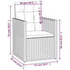 4-tlg. Garten-Lounge-Set mit Kissen Poly Rattan Grau