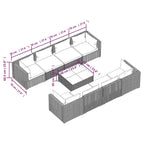 9-tlg. Garten-Lounge-Set mit Kissen Poly Rattan Braun