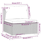 4-tlg. Garten-Lounge-Set mit Kissen Poly Rattan Braun