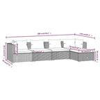 5-tlg. Garten-Lounge-Set mit Kissen Poly Rattan Schwarz