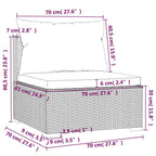 5-tlg. Garten-Lounge-Set mit Kissen Poly Rattan Schwarz
