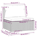 5-tlg. Garten-Lounge-Set mit Kissen Poly Rattan Braun
