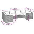 6-tlg. Garten-Lounge-Set mit Auflagen Poly Rattan Braun