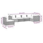 6-tlg. Garten-Lounge-Set mit Kissen Poly Rattan Schwarz