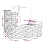 12-tlg. Garten-Lounge-Set mit Kissen Schwarz Poly Rattan