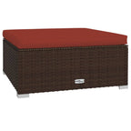 10-tlg. Garten-Lounge-Set mit Kissen Poly Rattan Braun