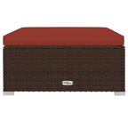 10-tlg. Garten-Lounge-Set mit Kissen Poly Rattan Braun