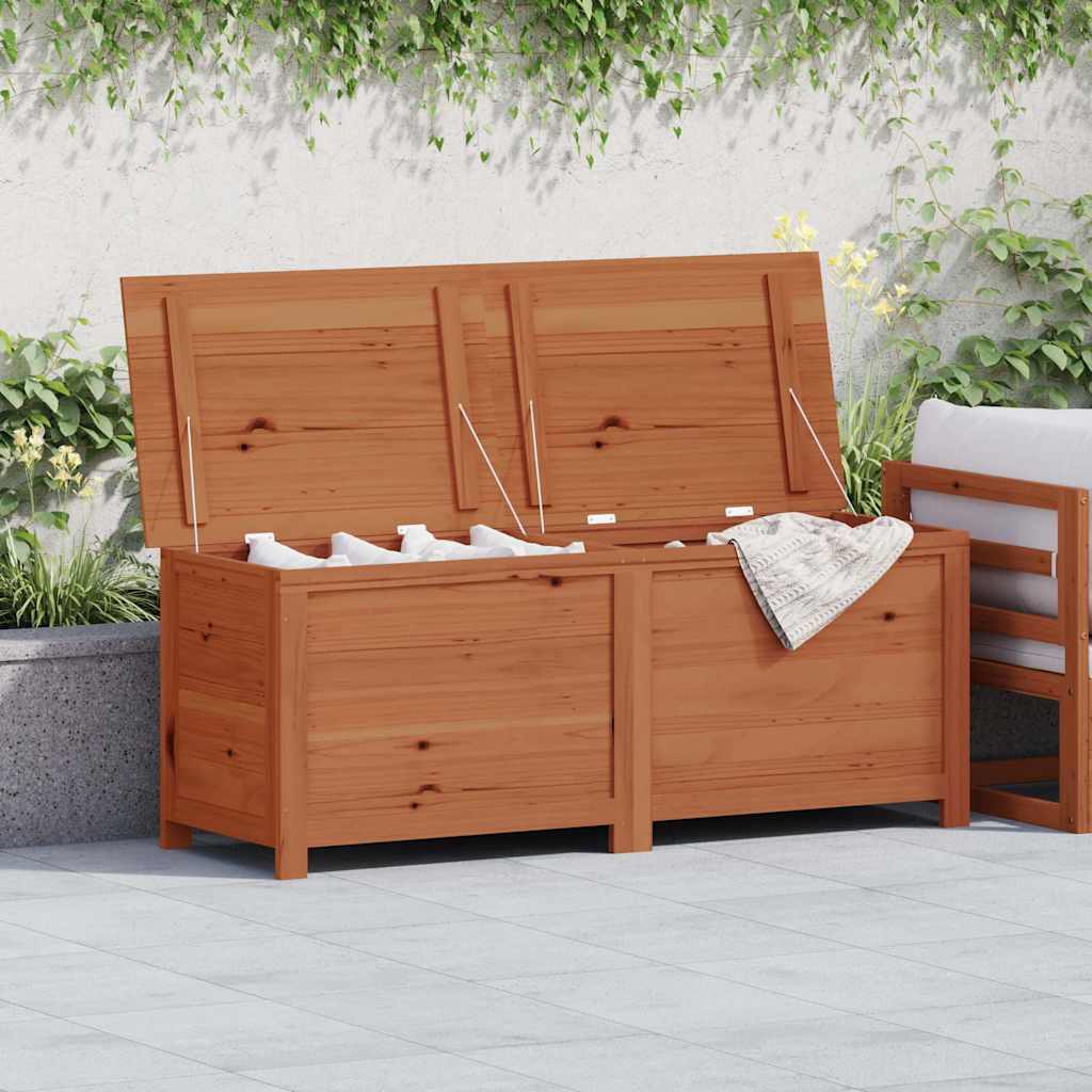 Outdoor-Kissenbox Braun 150x50x56 cm Massivholz Tanne
