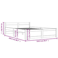 Massivholzbett Weiß 120x200 cm