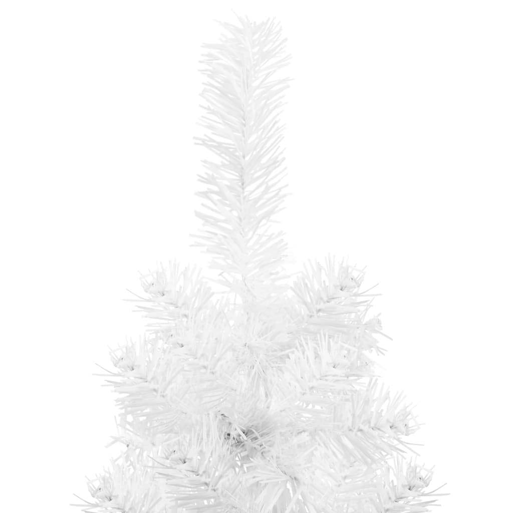 Künstlicher Halb-Weihnachtsbaum mit Ständer Schlank Weiß 180 cm