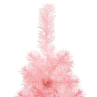 Künstlicher Halb-Weihnachtsbaum mit Ständer Schlank Rosa 150 cm