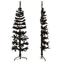 Künstlicher Halb-Weihnachtsbaum Ständer Schlank Schwarz 150 cm