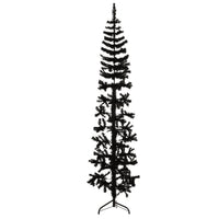 Künstlicher Halb-Weihnachtsbaum Ständer Schlank Schwarz 180 cm