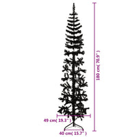 Künstlicher Halb-Weihnachtsbaum Ständer Schlank Schwarz 180 cm