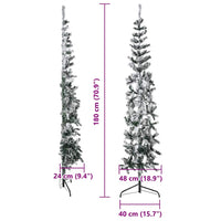 Künstlicher Halb-Weihnachtsbaum mit Schnee Schlank 180 cm