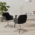Esszimmerstühle 2 Stk. Drehbar Schwarz Stoff