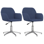 Esszimmerstühle 2 Stk. Drehbar Blau Stoff