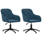 Esszimmerstühle 2 Stk. Drehbar Blau Samt