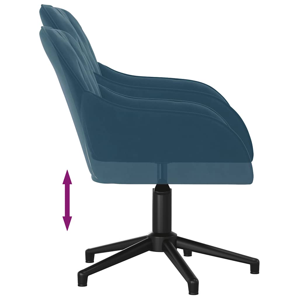 Esszimmerstühle 2 Stk. Drehbar Blau Samt