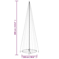 Weihnachtsbaum Kegelform Mehrfarbig 1134 LEDs 230x800 cm