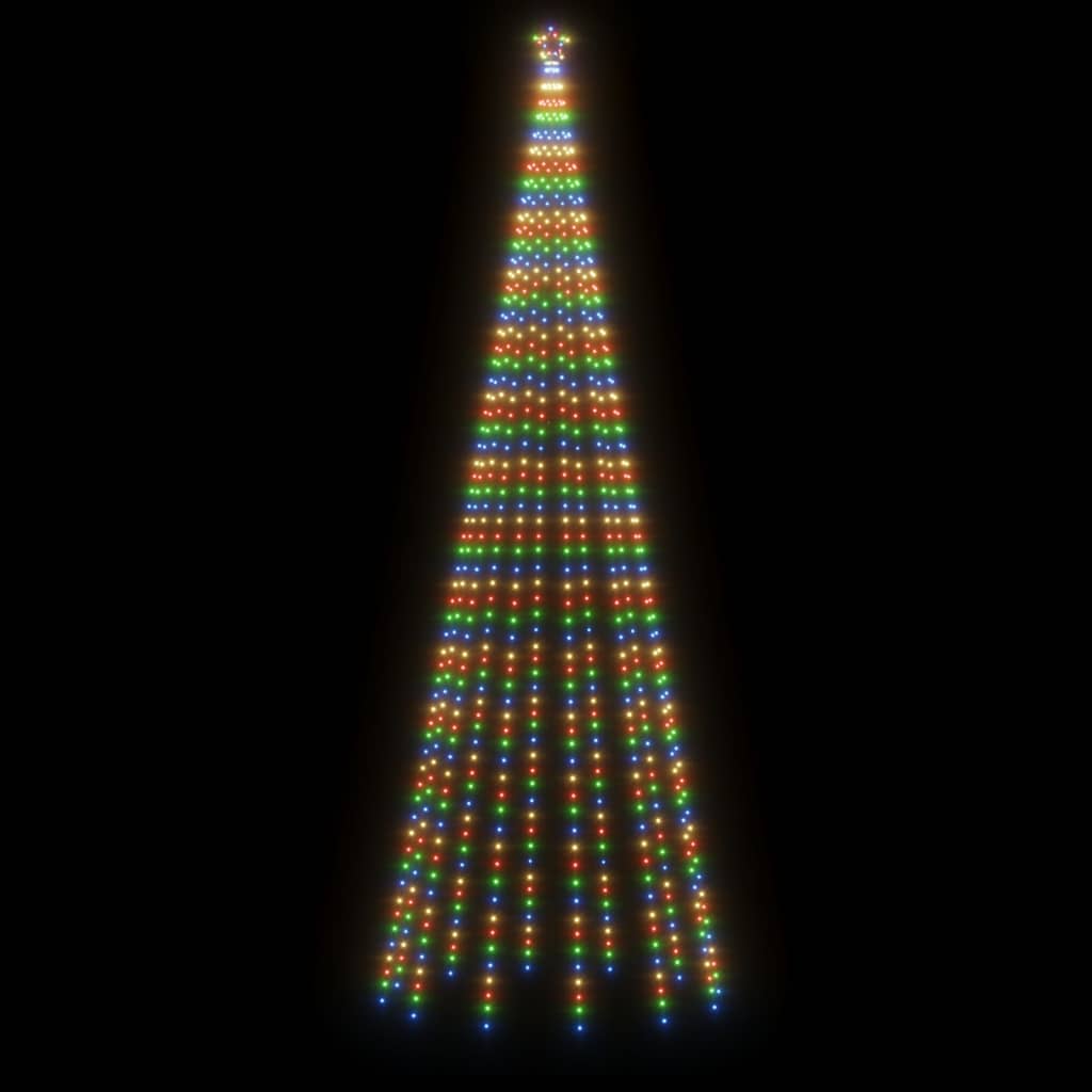 Weihnachtsbaum mit Erdnägeln Mehrfarbig 732 LEDs 500 cm