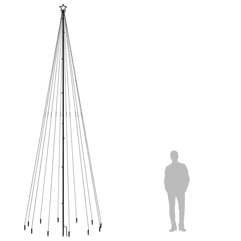 Weihnachtsbaum mit Erdnägeln Mehrfarbig 732 LEDs 500 cm