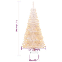 Künstlicher Weihnachtsbaum Schillernde Spitzen Weiß 240 cm PVC