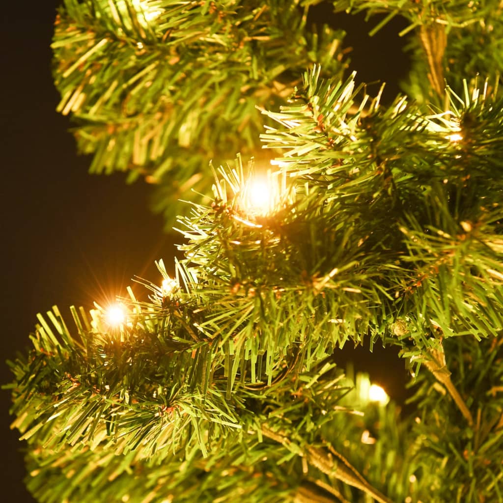 Spiral-Weihnachtsbaum mit Beleuchtung und Ständer Grün 150 cm