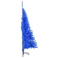 Künstlicher Halb-Weihnachtsbaum mit Ständer Blau 150 cm PVC