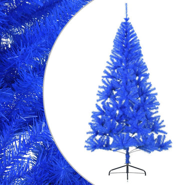 Künstlicher Halb-Weihnachtsbaum mit Ständer Blau 180 cm PVC