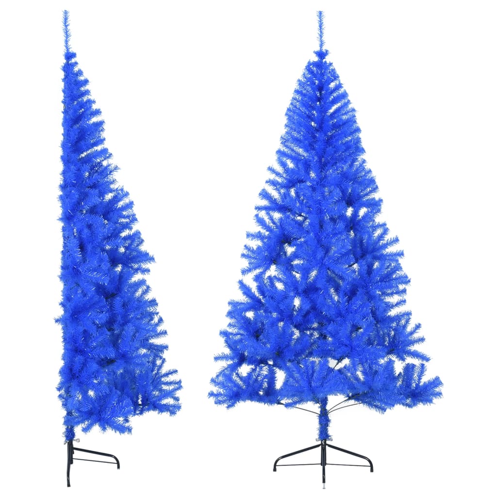 Künstlicher Halb-Weihnachtsbaum mit Ständer Blau 240 cm PVC