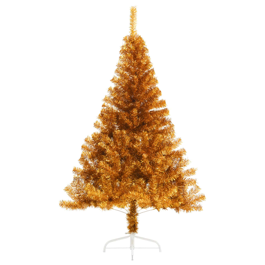 Künstlicher Halb-Weihnachtsbaum mit Ständer Gold 150 cm PET