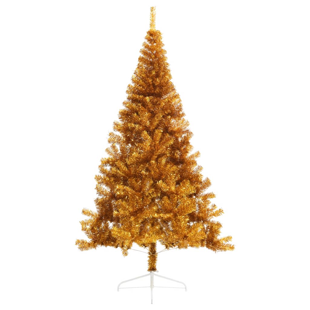 Künstlicher Halb-Weihnachtsbaum mit Ständer Gold 240 cm PET