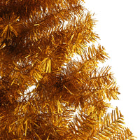 Künstlicher Halb-Weihnachtsbaum mit Ständer Gold 240 cm PET