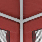 Partyzelt mit 4 Mesh-Seitenwänden Rot 2x2 m HDPE