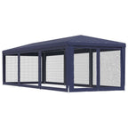 Partyzelt mit 8 Mesh-Seitenwänden Blau 3x9 m HDPE